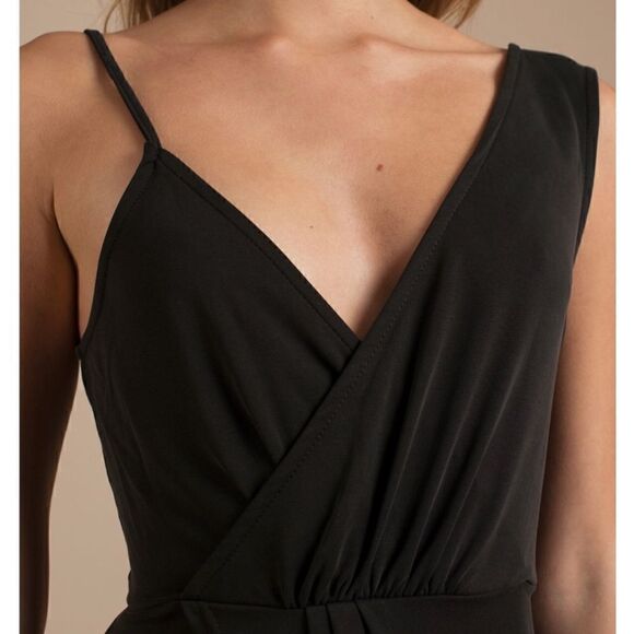 NWT Tobi Queen Elizabeth Asymmetrical Wrap Mini Dress in Black, Size Small - Picture 5 of 16